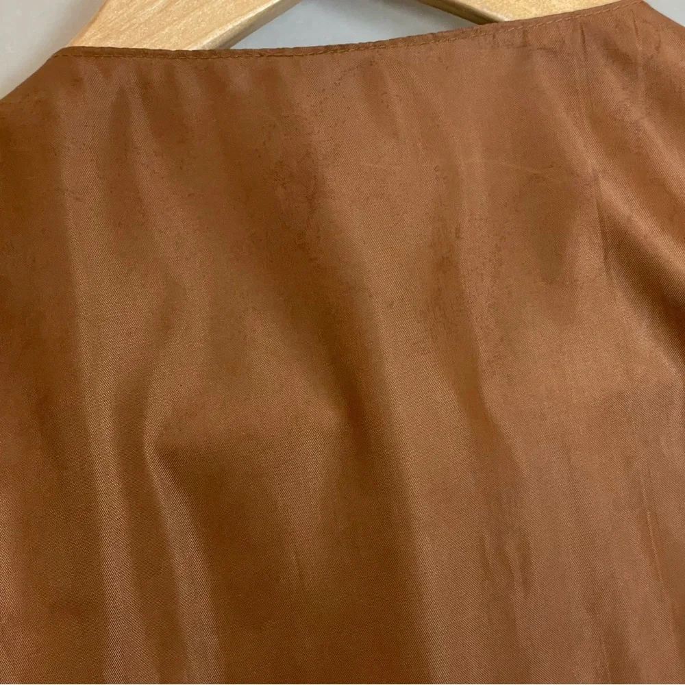 Vintage Leather Vest Men‎ Brown Classic Steampunk Professor Academia Size Large - Picture 11 of 13